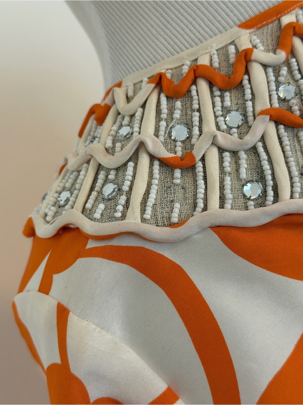 Tory Burch White Dress with Bold Orange Floral Print - Picture 3 of 3